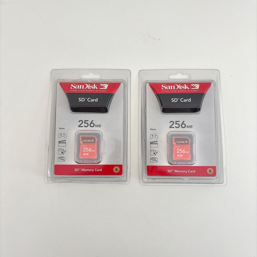 Lot of 2 Unopened SanDisk SD Memory Cards - 256GB